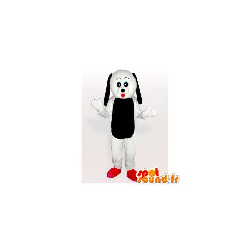 黒と白の犬のマスコット。犬のコスチューム-MASFR006450-犬のマスコット