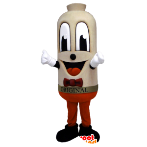 Salsiccia Mascotte, grande uomo beige, sorridente - MASFR21173 - Mascotte non classificati