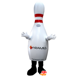 Bianco e rosso bowling mascotte, gigante - MASFR21175 - Mascotte di oggetti