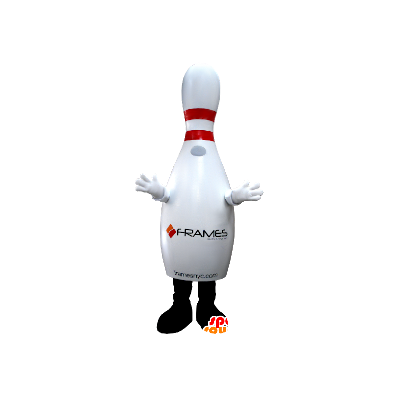 White and red bowling mascot, giant - MASFR21175 - Mascots of objects