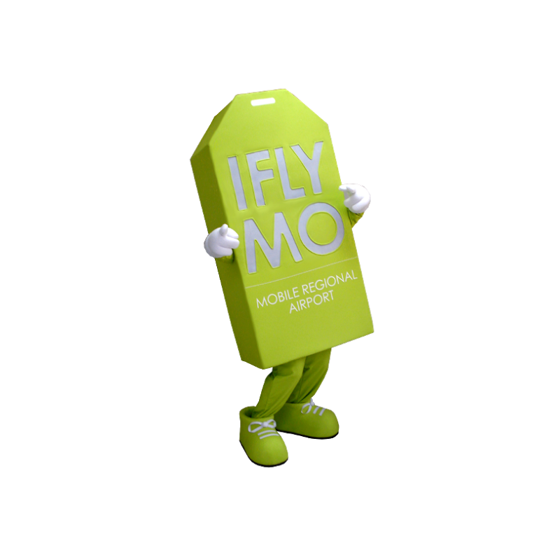 Mascot label reus, neon groen - MASFR21177 - mascottes objecten