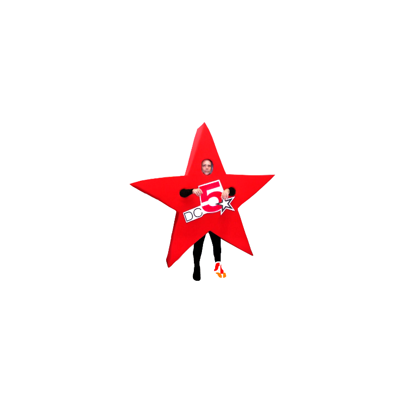 Mascotte stella rossa, gigante - MASFR21182 - Mascotte non classificati