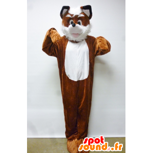 Fox mascotte, cane, arancione e bianco - MASFR21187 - Mascotte Fox