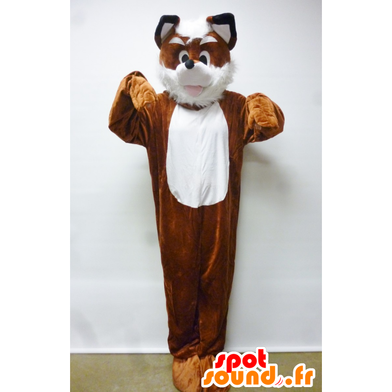 Fox mascotte, cane, arancione e bianco - MASFR21187 - Mascotte Fox