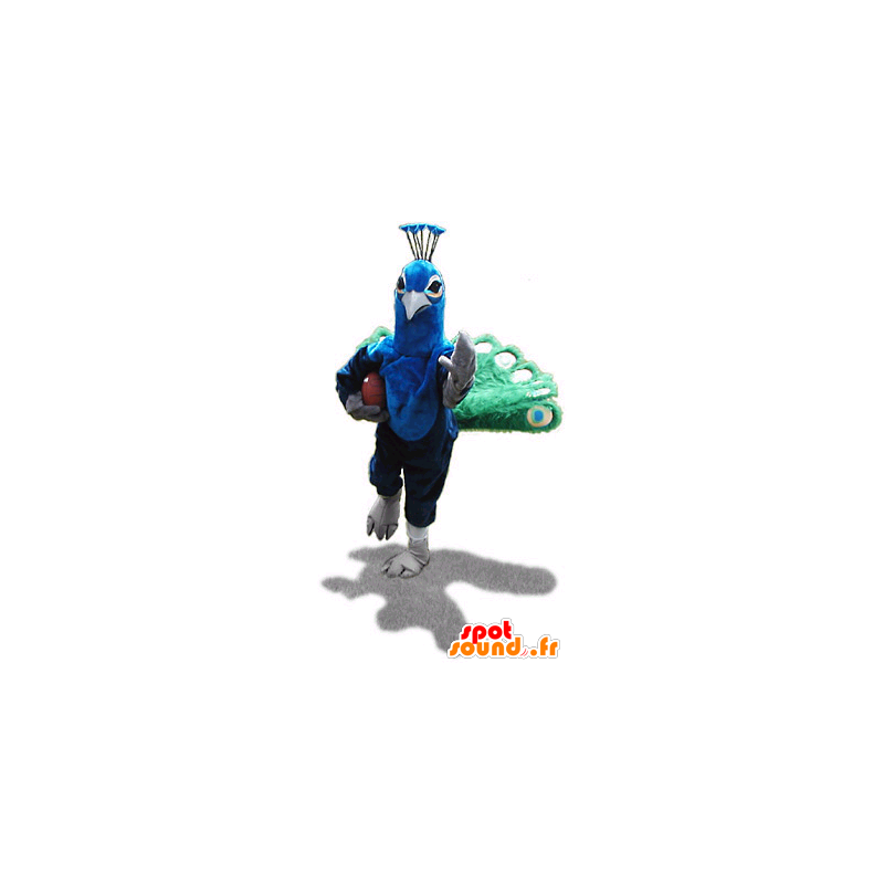 Mascota de pavo real, verde y azul - MASFR21192 - Mascota de aves