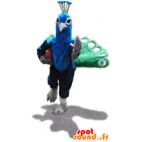 Peacock mascotte, verde e blu - MASFR21192 - Mascotte degli uccelli