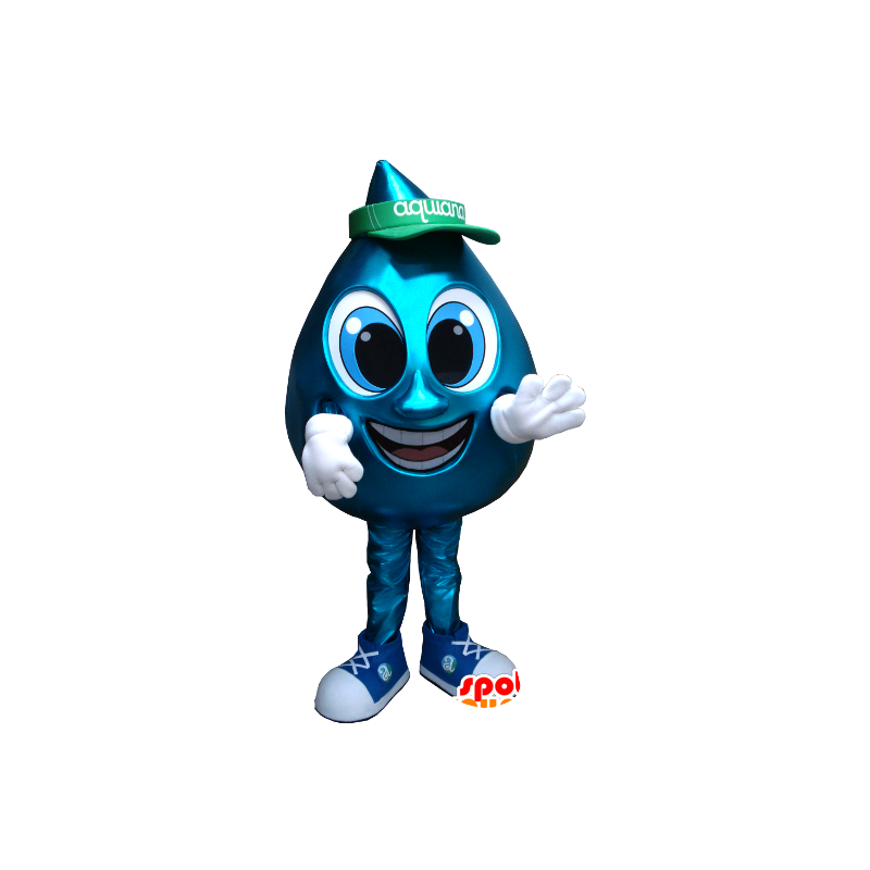 Maskotdråbe vand, blå, kæmpe - Spotsound maskot kostume