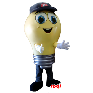 Mascotte d'ampoule jaune, géante - MASFR21195 - Mascottes Ampoule