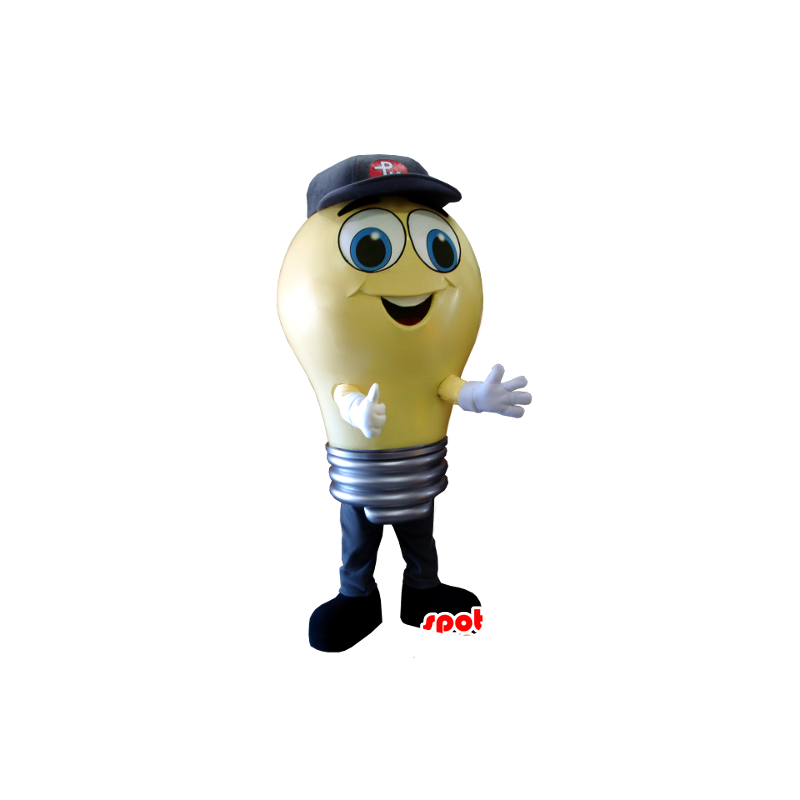 Gele lamp mascotte, reuze - MASFR21195 - mascottes Bulb