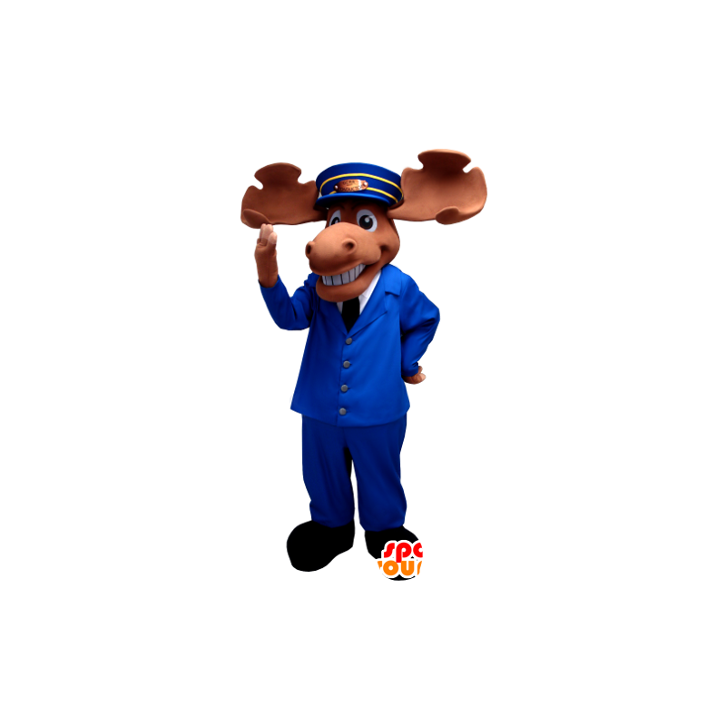 Älgmaskot, caribou, zooeeper outfit - Spotsound maskot Älgmaskot, caribou, zooeeper outfit - Spotsound maskot