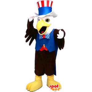 Maskotka z czarnego i białego orła w posiadaniu Republikańskiej - MASFR21200 - ptaki Mascot