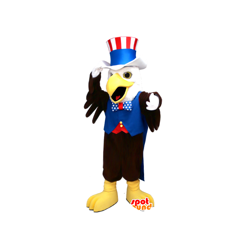 Maskotka z czarnego i białego orła w posiadaniu Republikańskiej - MASFR21200 - ptaki Mascot