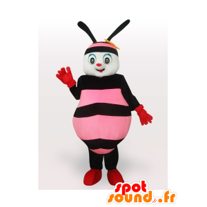 Pink and black bee mascot - MASFR21204 - Mascots bee