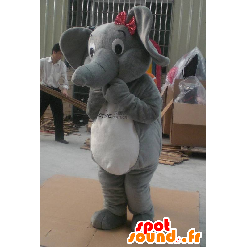 Grigio e nero elefante mascotte - MASFR21210 - Mascotte elefante