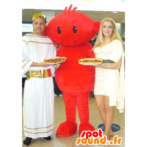 Mascot homem vermelho, sorrindo - MASFR21212 - Mascotes não classificados