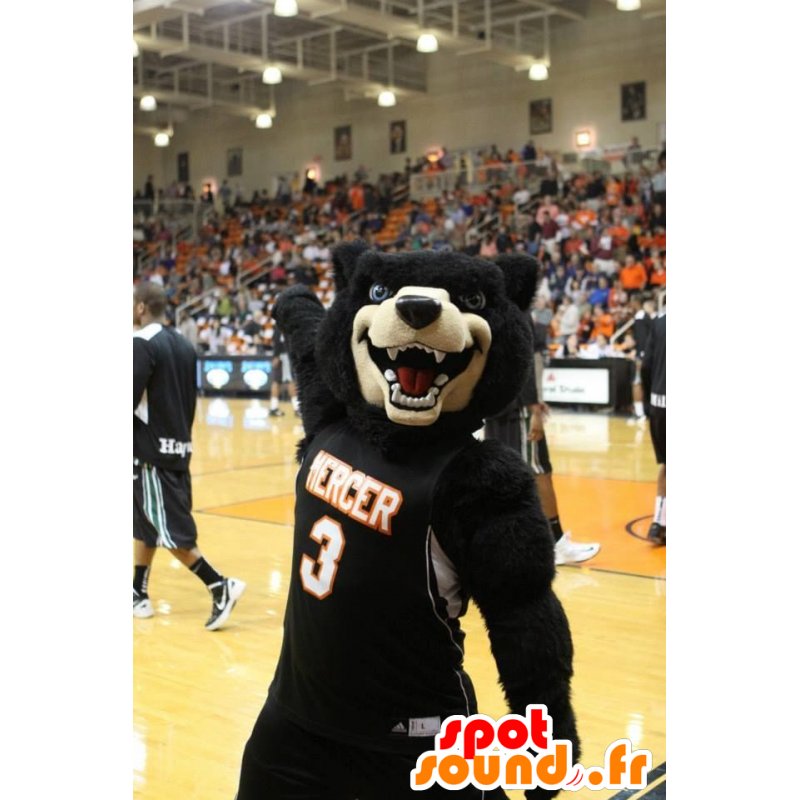 Mascot av svart og hvit bjørn - MASFR21216 - bjørn Mascot Mascot av svart og hvit bjørn - MASFR21216 - bjørn Mascot