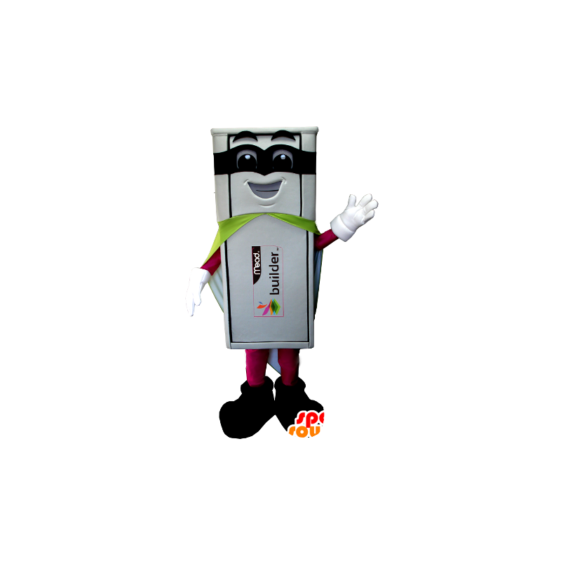 White USB mascot superhero outfit - MASFR21217 - Superhero mascot