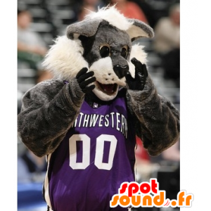 Gray and white tiger mascot - MASFR21218 - Tiger mascots
