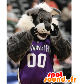 Gray and white tiger mascot - MASFR21218 - Tiger mascots