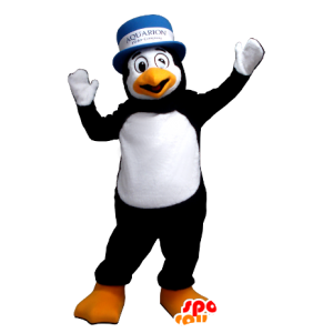 Maskotka czarno-biały pingwina z kapelusz - MASFR21221 - Penguin Mascot