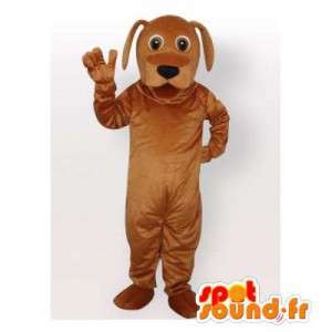 De klantgerichte bruine hond mascotte - MASFR006452 - Dog Mascottes