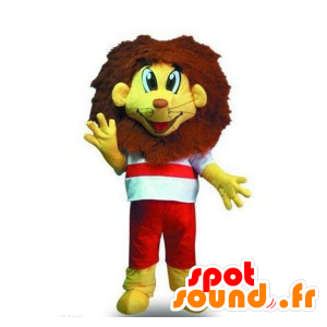 Mascot kleine gelbe und braune Löwen - MASFR21228 - Löwen-Maskottchen