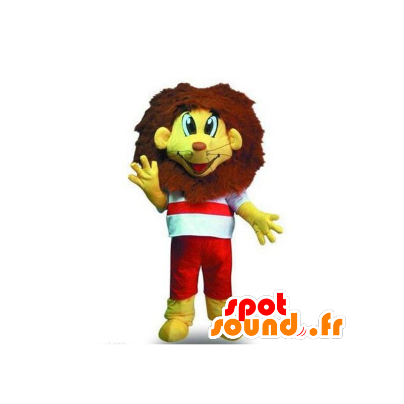 Mascotte de petit lion jaune et marron - MASFR21228 - Mascottes Lion