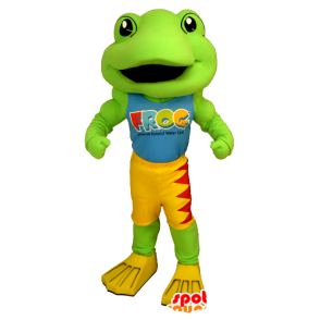 La mascota de la rana verde, amarillo y rojo - MASFR21231 - Rana de mascotas