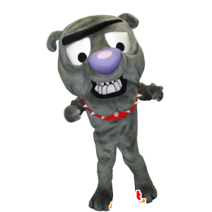 Mascotte de chien gris, de bulldog - MASFR21234 - Mascottes de chien