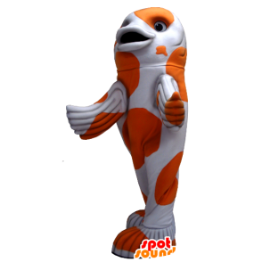 White fish and orange mascot - MASFR21238 - Mascots fish