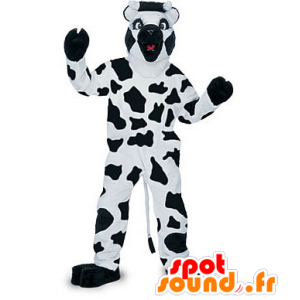 Hvid og sort ko maskot - Spotsound maskot kostume