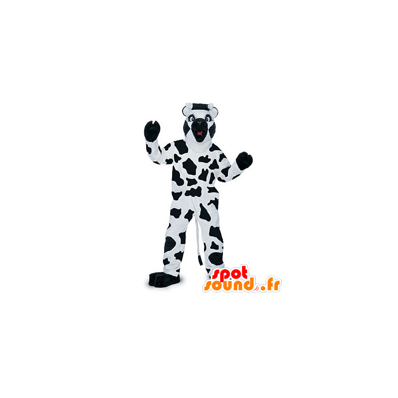 Zwarte en witte koe mascotte - MASFR21241 - koe Mascottes Zwarte en witte koe mascotte - MASFR21241 - koe Mascottes