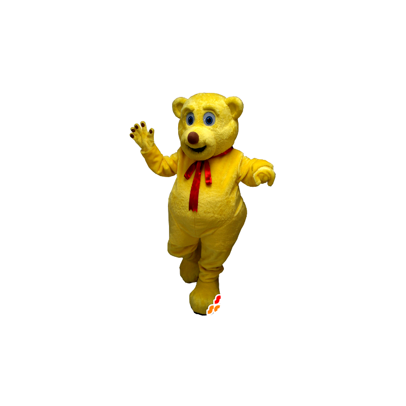 Gul björnmaskot - Spotsound maskot