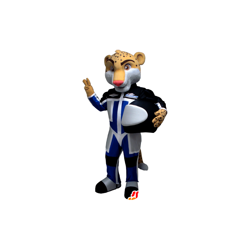 Tiger mascotte, leopardo Pilot tenuto - MASFR21244 - Mascotte tigre