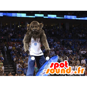 Brown buffalo mascot, very hairy - MASFR21245 - Animal mascots
