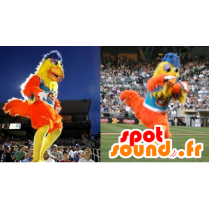 Mascot rooster, hen yellow, orange and blue - MASFR21249 - Mascot of hens - chickens - roaster