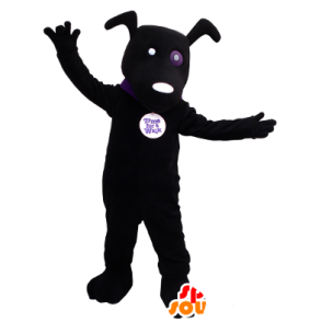 Schwarzer Hund Maskottchen - MASFR21251 - Hund-Maskottchen