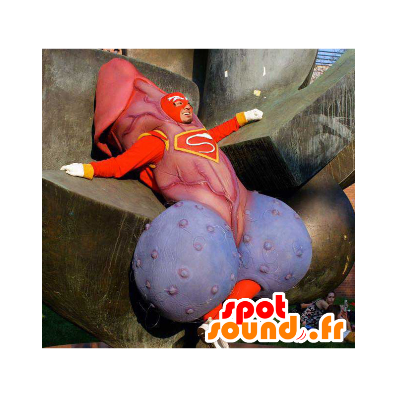 Mascotte giant penis, superhero outfit - MASFR21252 - Superhero mascot