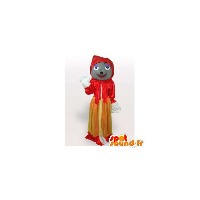 Mascot wolf in Red Riding Hood. Red Riding Hood Costume - MASFR006454 - Mascots Wolf