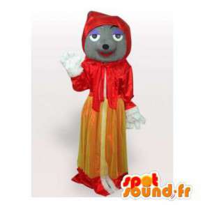 Mascot wolf in Red Riding Hood. Red Riding Hood Costume - MASFR006454 - Mascots Wolf