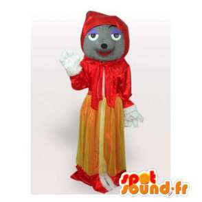 Mascotte van de Wolf Red Riding Hood. Red Riding Hood Costume - Wolf mascottes - MASFR006454 - SpotSound.fr