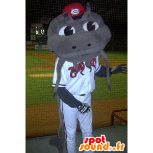 Catfish mascot, gray dragon - MASFR21261 - Cat mascots