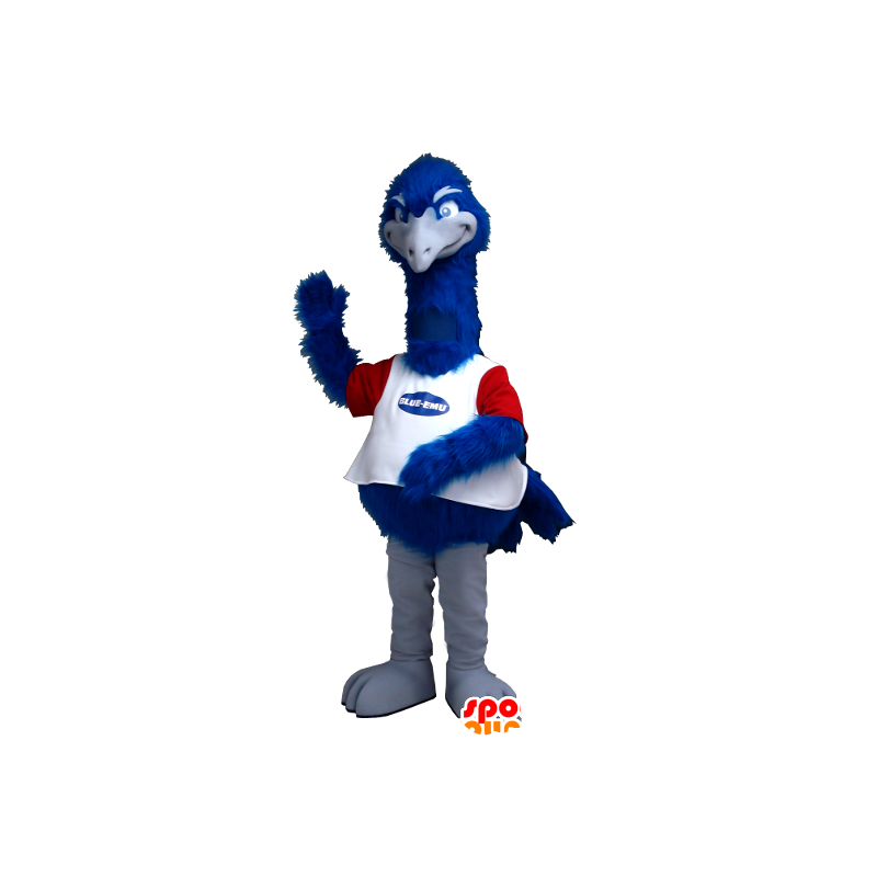 Mascot avestruz azul, branco e vermelho - MASFR21262 - Mascotes animais