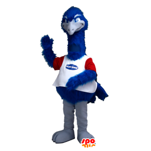 Mascot avestruz azul, branco e vermelho - MASFR21262 - Mascotes animais