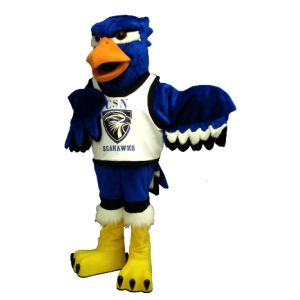 Mascote azul águia, preto e branco - MASFR21265 - aves mascote