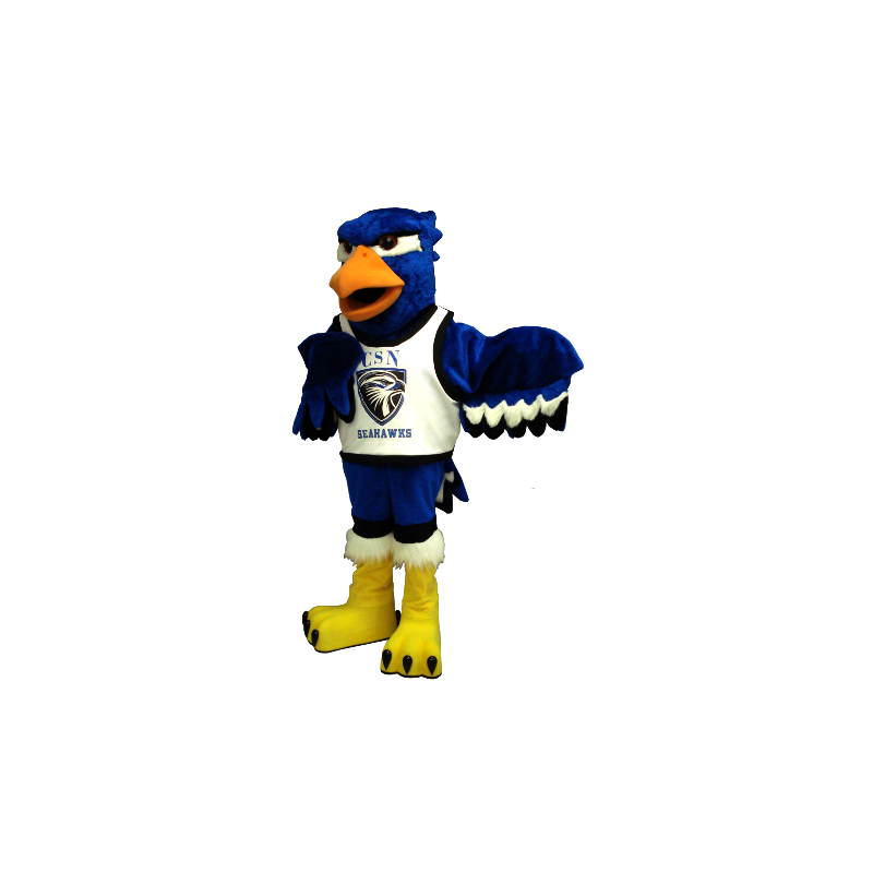 Mascot blauwe adelaar, zwart en wit - MASFR21265 - Mascot vogels