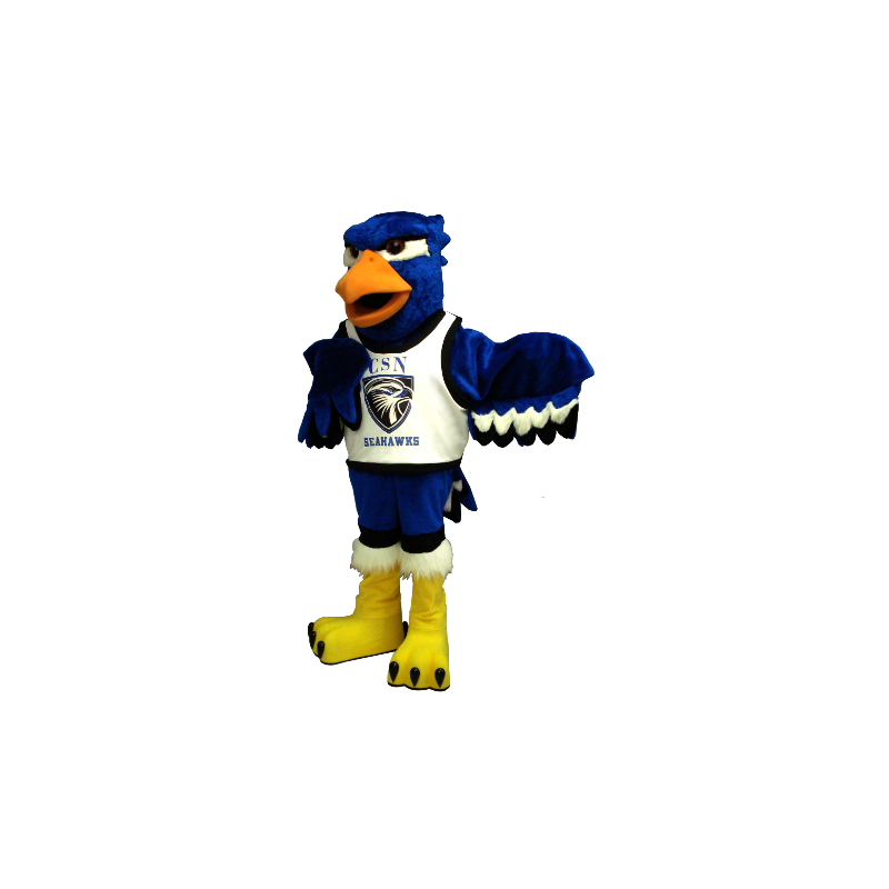 Mascotte d'aigle bleu, noir et blanc - MASFR21265 - Mascotte d'oiseaux