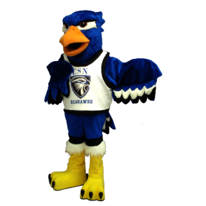 Mascotte d'aigle bleu, noir et blanc - MASFR21265 - Mascotte d'oiseaux