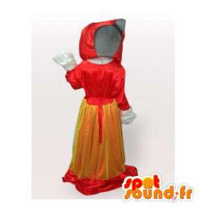 Mascotte de loup en chaperon rouge. Costume chaperon rouge - MASFR006454 - Mascottes Loup