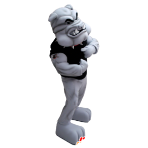 Gray bulldog mascot, very muscular - MASFR21266 - Dog mascots